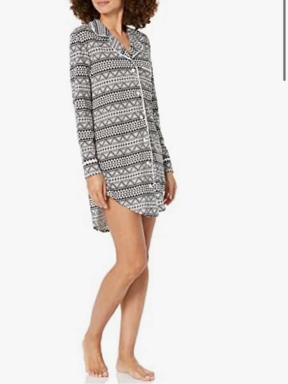 NWT Cosabella Bella Printed Nightshirt Sleepshirt Grey White M